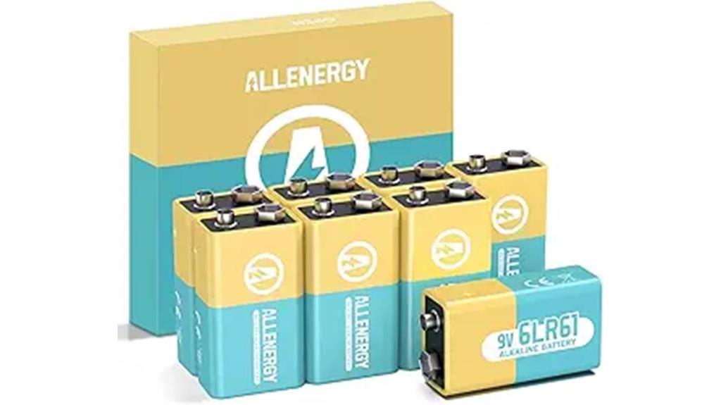 8 pack 9v alkaline batteries