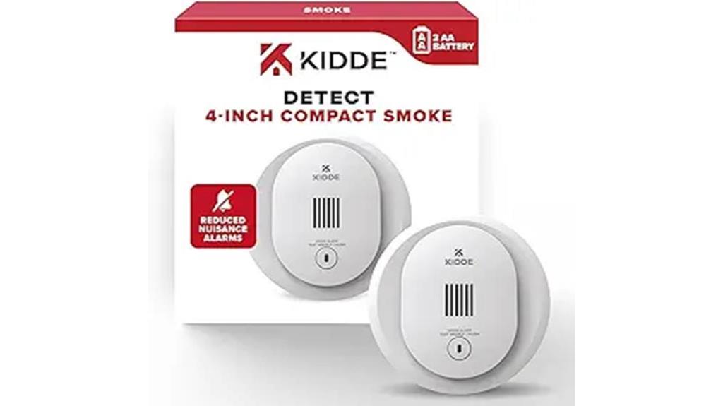 compact battery powered smoke detector