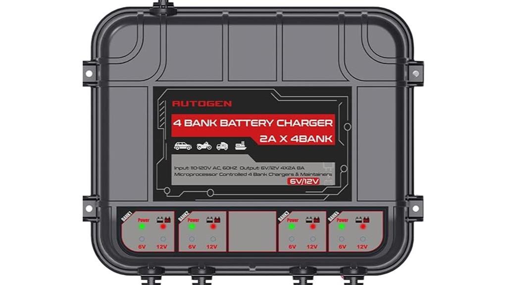 four bank marine battery charger