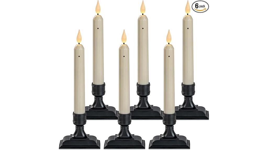 ivory flameless taper candles