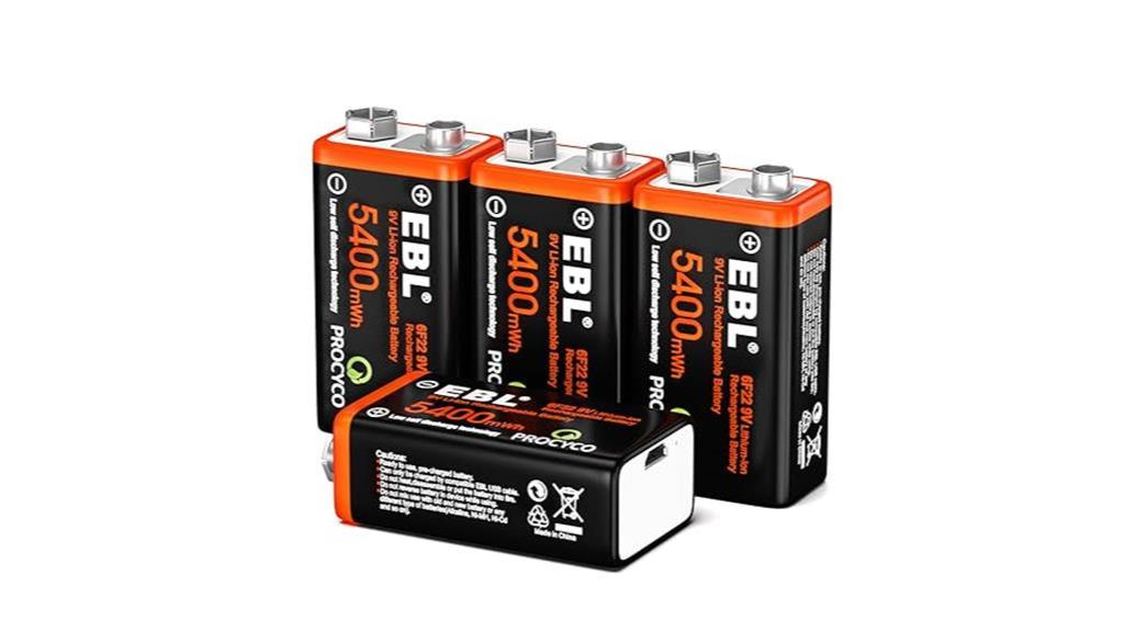 rechargeable 9v lithium batteries