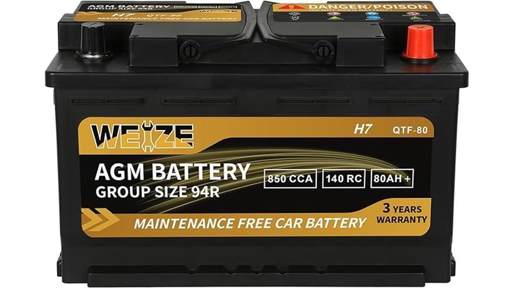 weize platinum agm battery