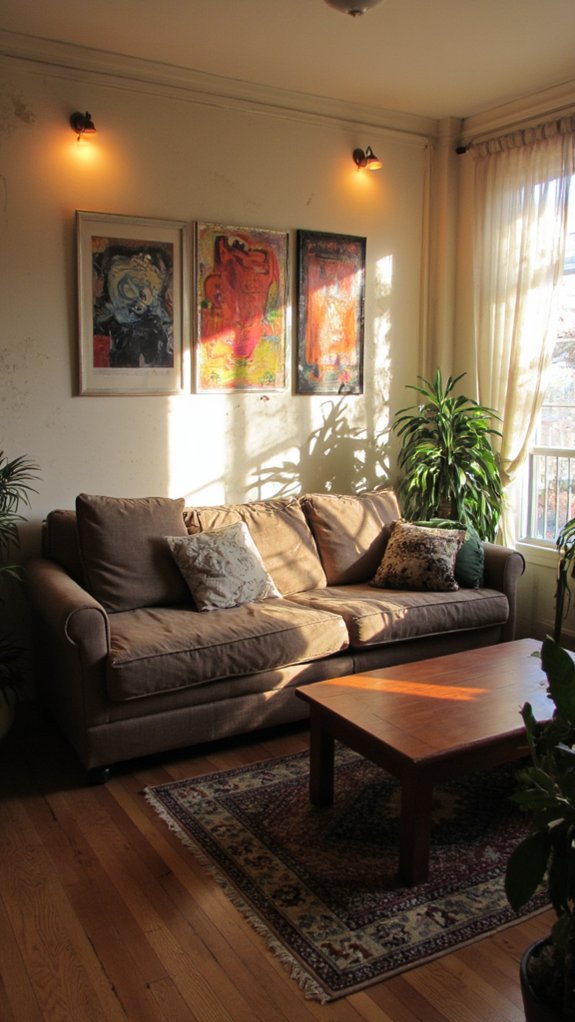 accent lighting highlights artwork