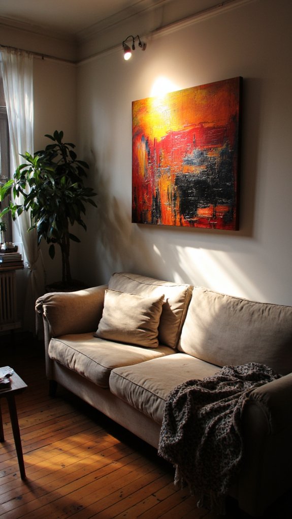 accent spotlighting enhances artwork