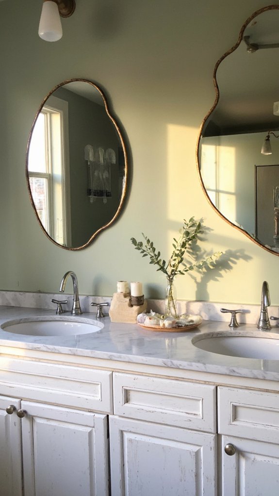 artistic double vanity mirrors