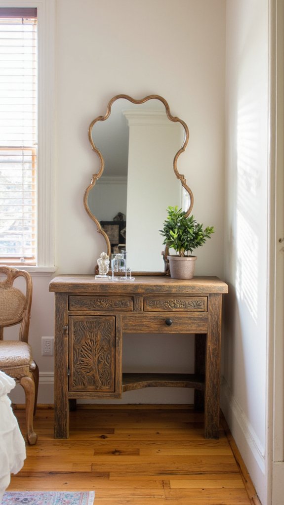 artistic mirror and vanity