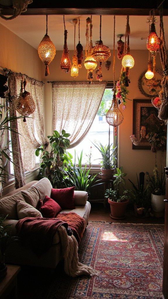 bohemian diy hanging lights