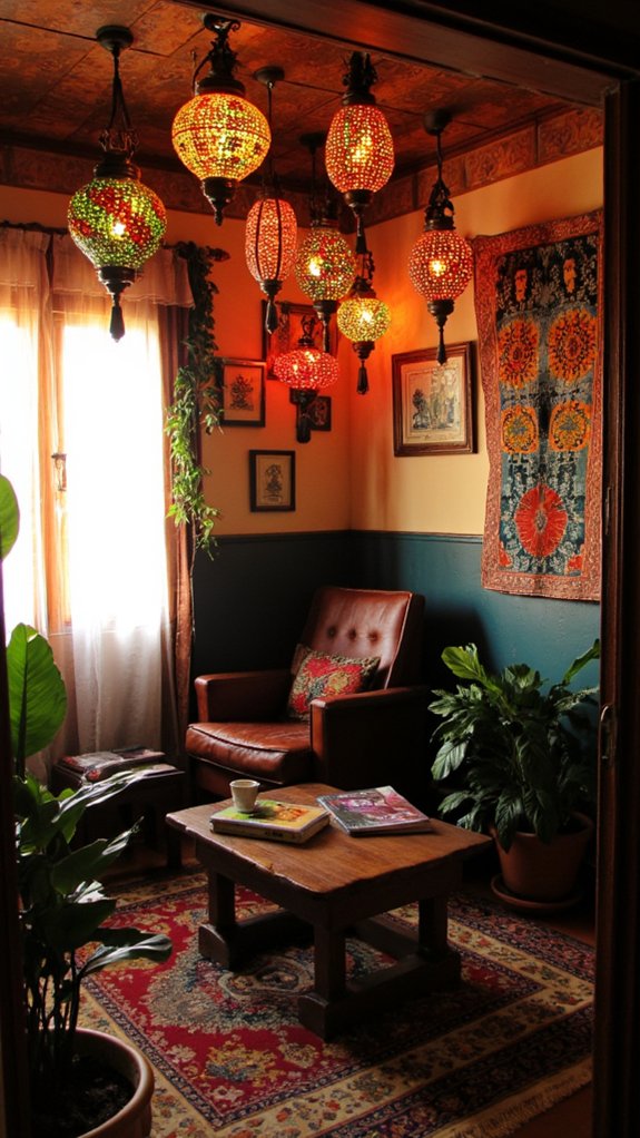 bohemian lanterns create warmth