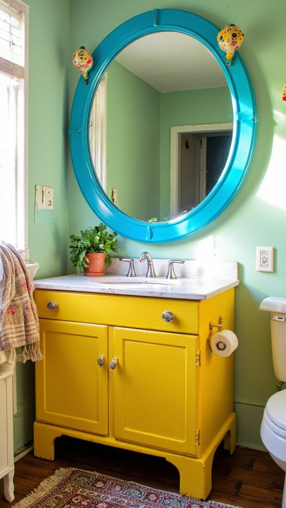 bold colorful mirror combinations