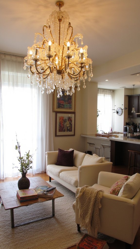 bold impression with chandeliers