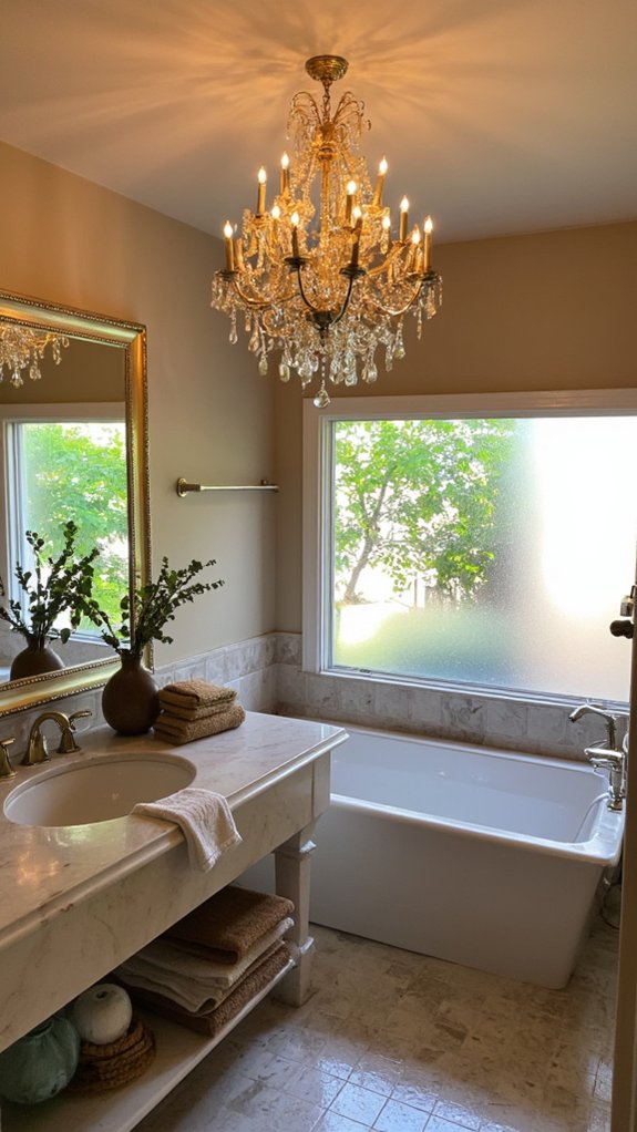 bold luxury bathroom chandelier