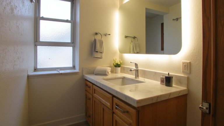 clean recessed vanity lighting