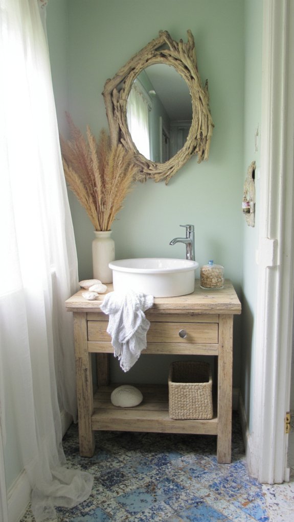 coastal decor with driftwood