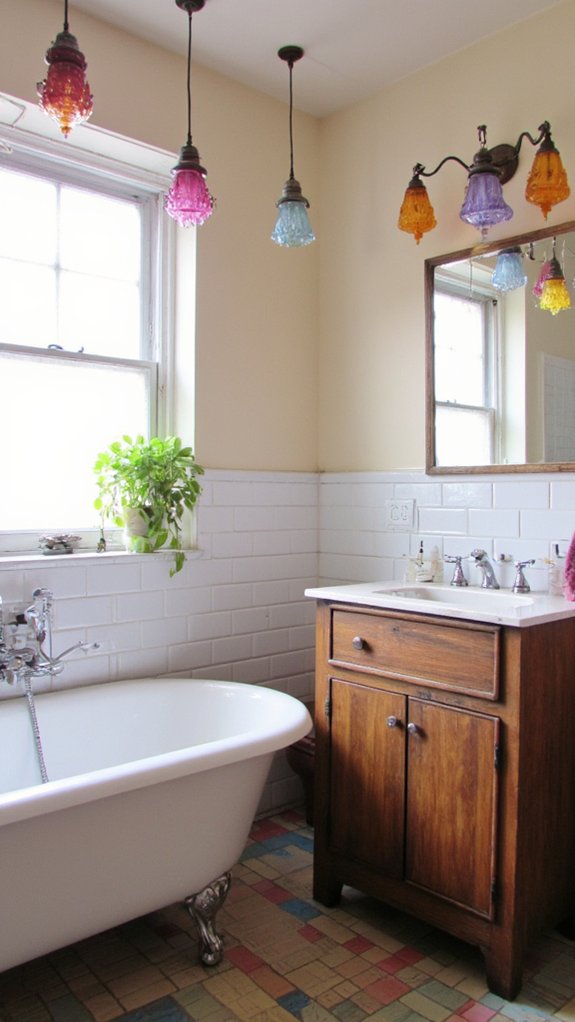 colorful bathroom lighting options