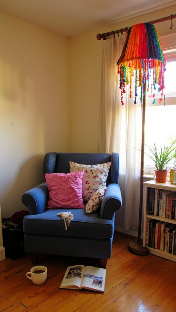 colorful tassels brighten room