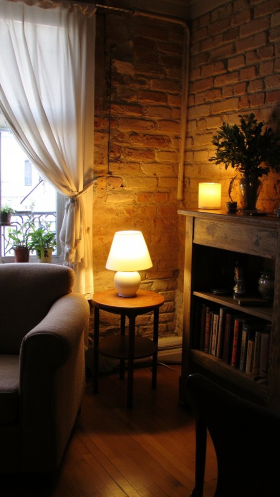 cozy atmosphere with lamps