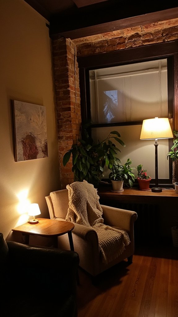 cozy atmosphere with soft bulbs
