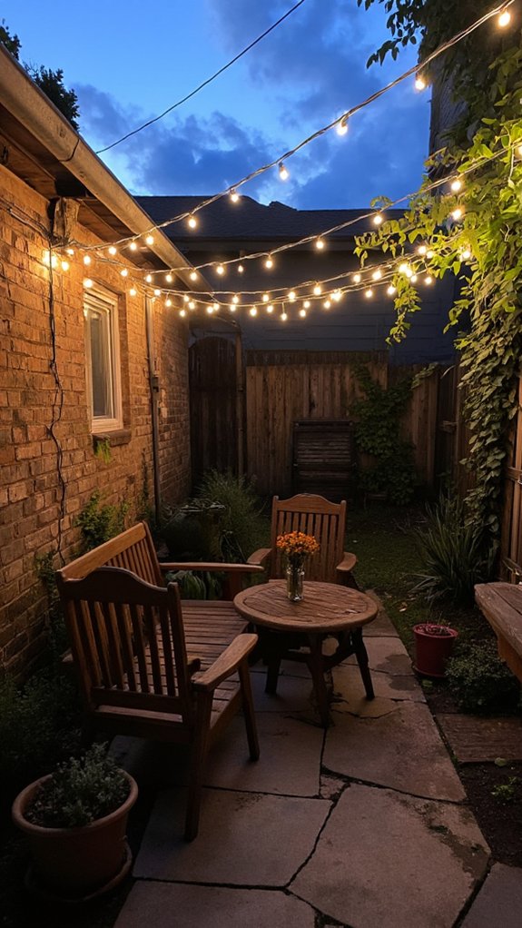 cozy atmosphere with string lights