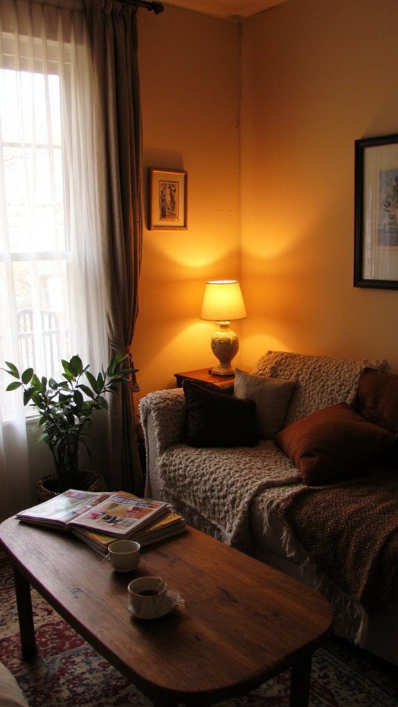 cozy atmosphere with table lamps