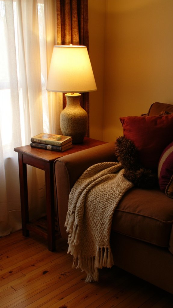 cozy atmosphere with table lamps