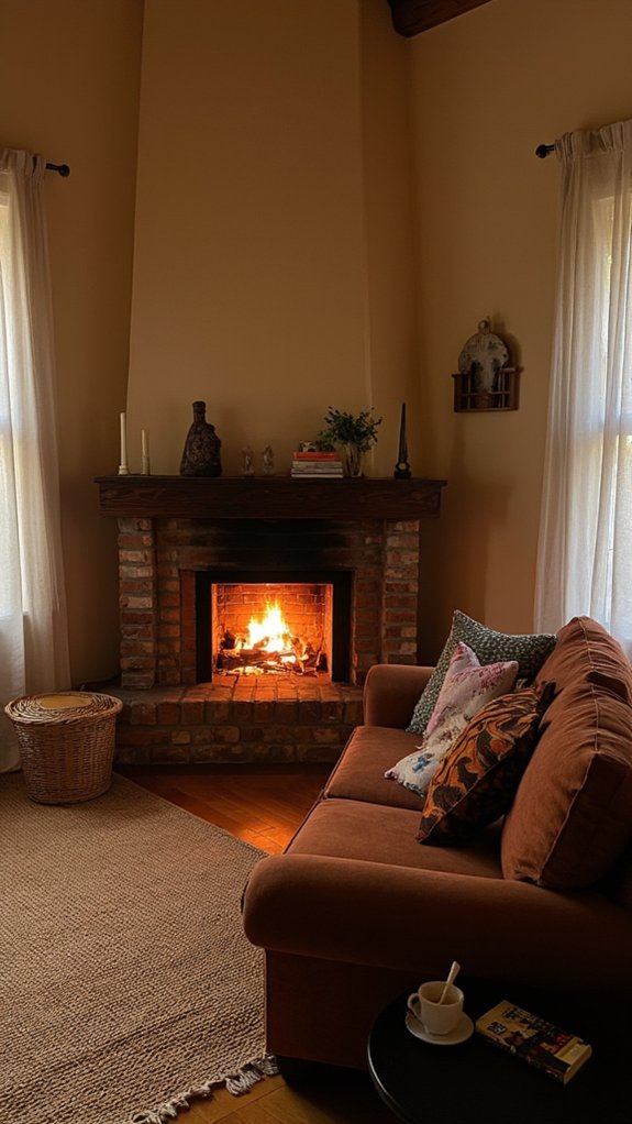 cozy fireplace for ambiance