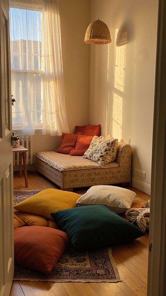 cozy floor cushion atmosphere