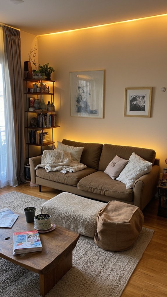 cozy illuminated furniture ambiance