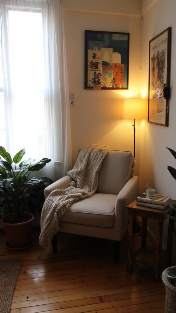 cozy nook with ambient lighting
