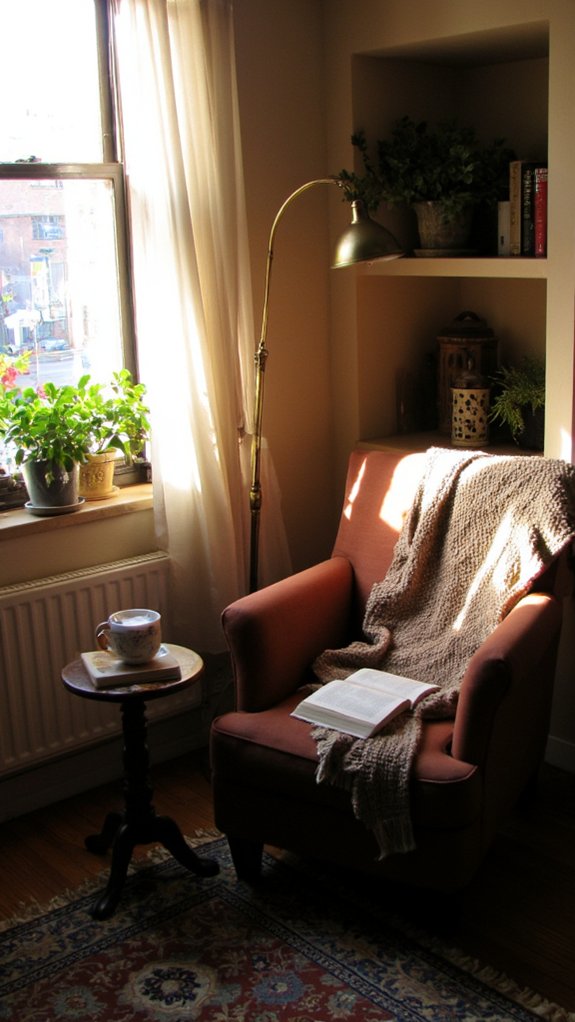 cozy nook with focused lighting