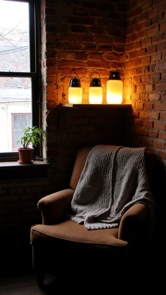 cozy nook with lanterns