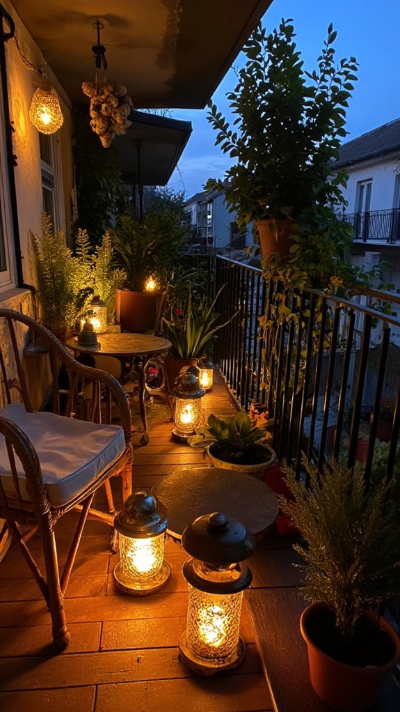 cozy outdoor lantern lighting