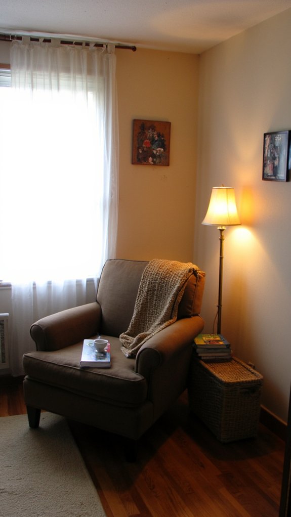cozy reading corner lighting