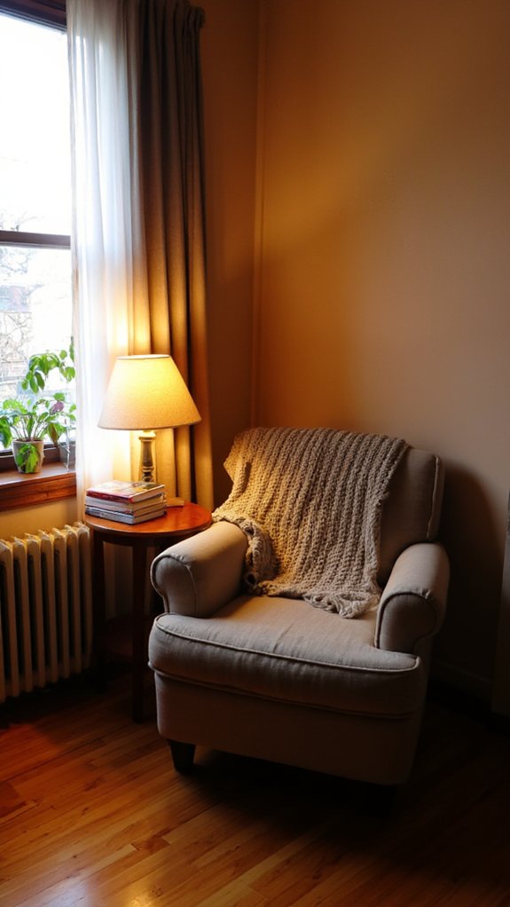 cozy reading nook ambiance