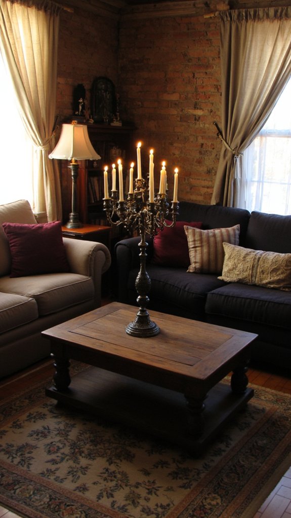 cozy romantic candelabra lighting