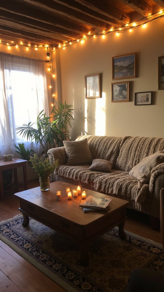 cozy string light ambiance