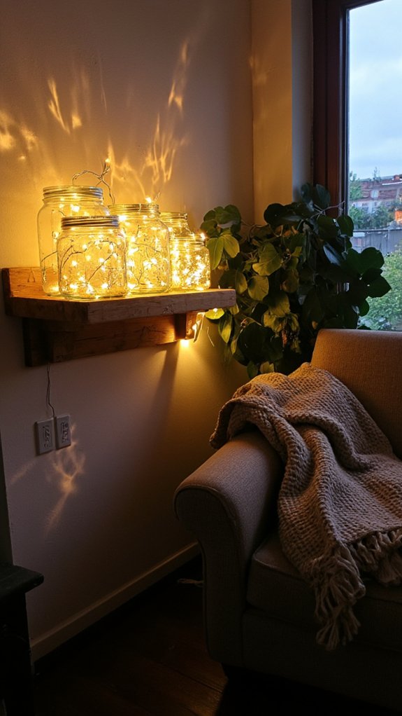 diy cozy fairy light jars