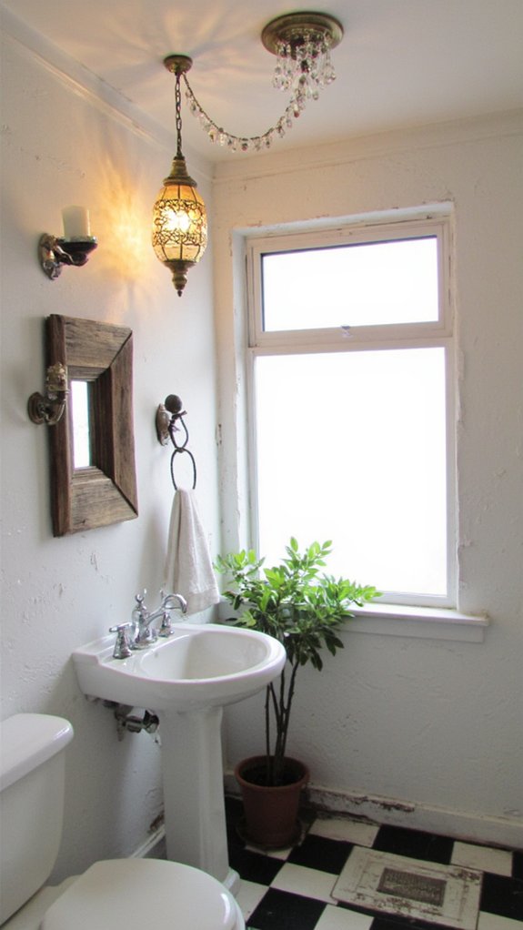 eclectic bathroom fixture combinations