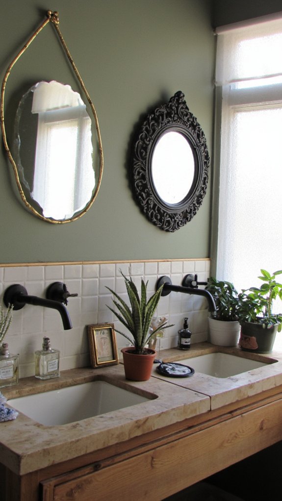 eclectic double vanity mirrors