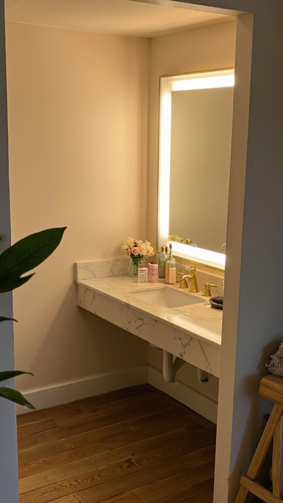 elegant backlit mirror design