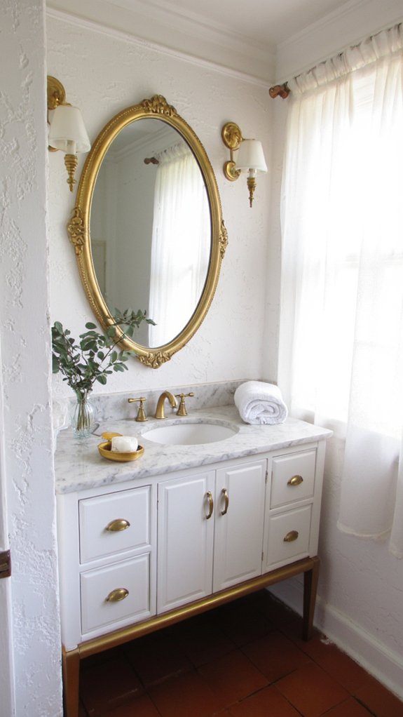 elegant gold bathroom lighting
