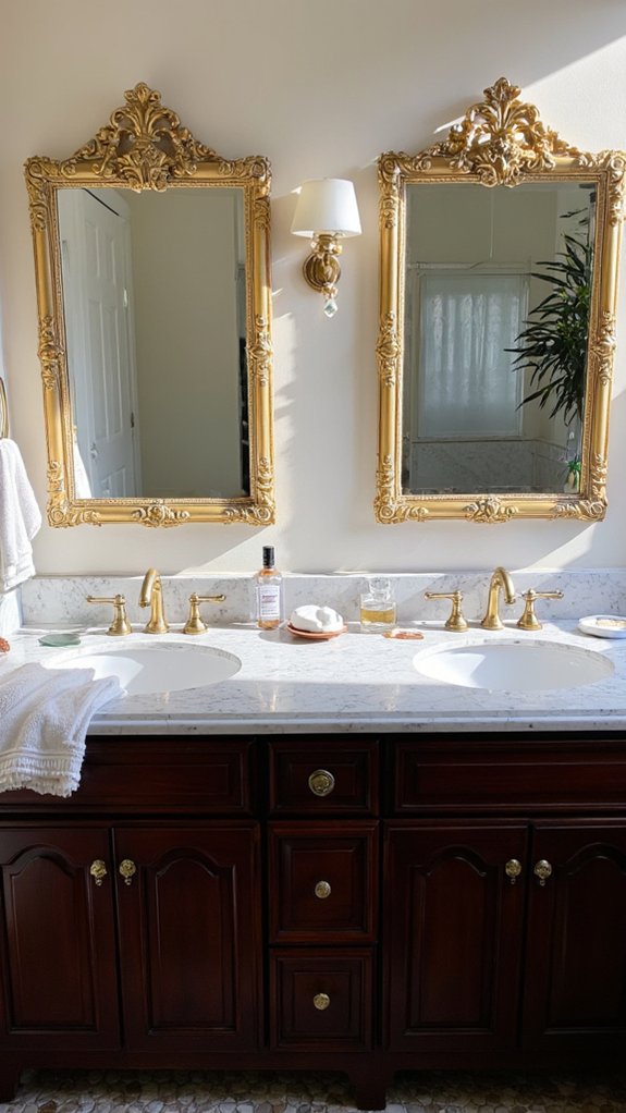 elegant gold framed mirrors