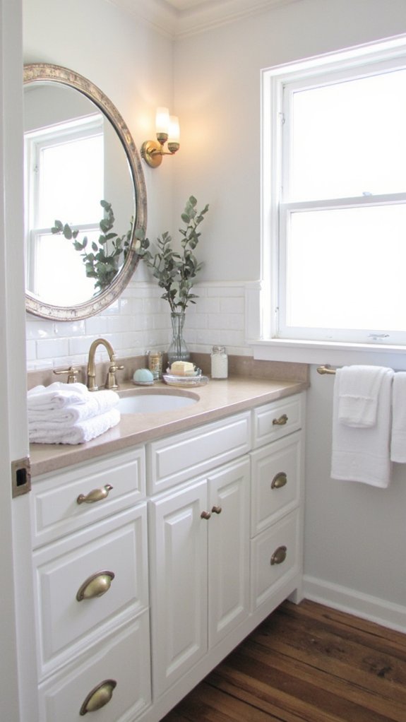 elegant gold mirror lighting