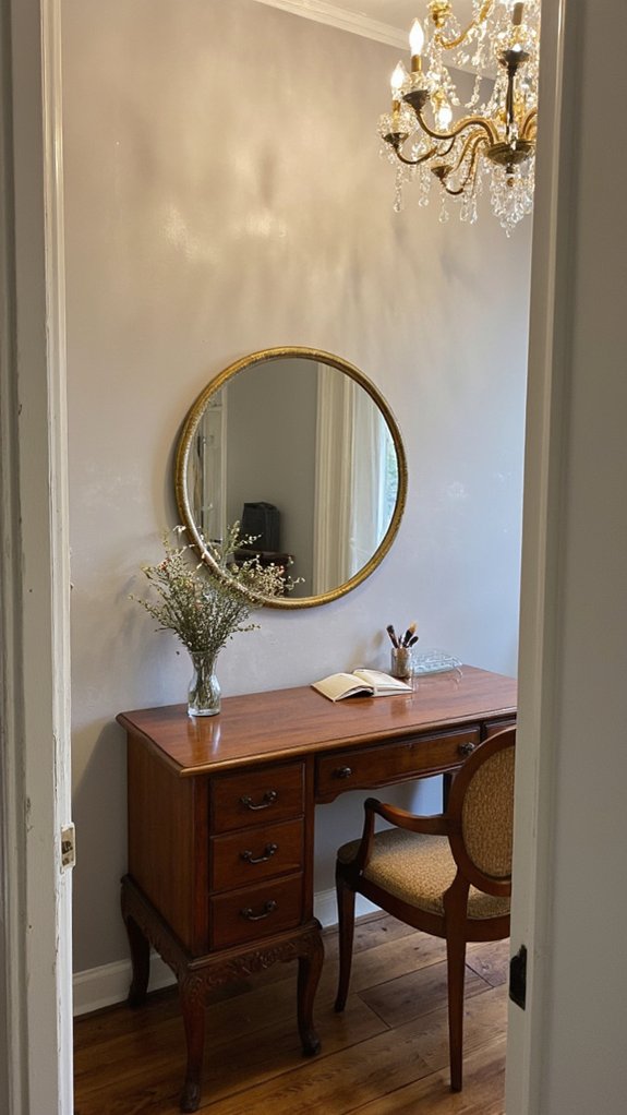 elevate vanity with chandelier