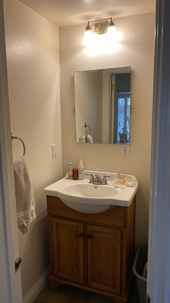 evenly spaced vanity lighting