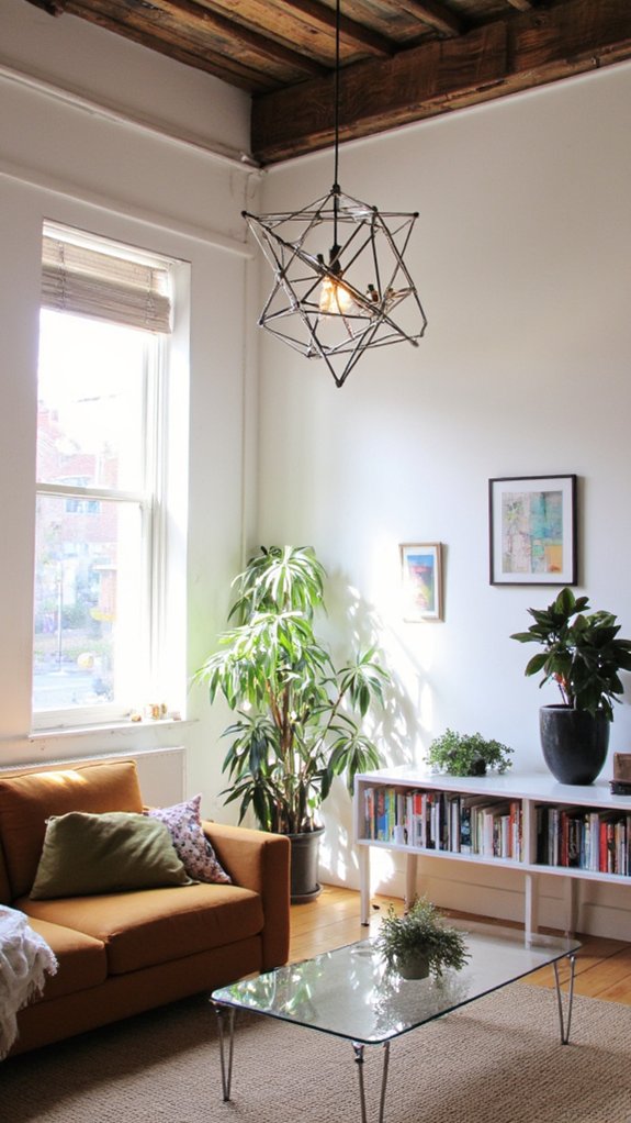 geometric lighting enhances ambiance