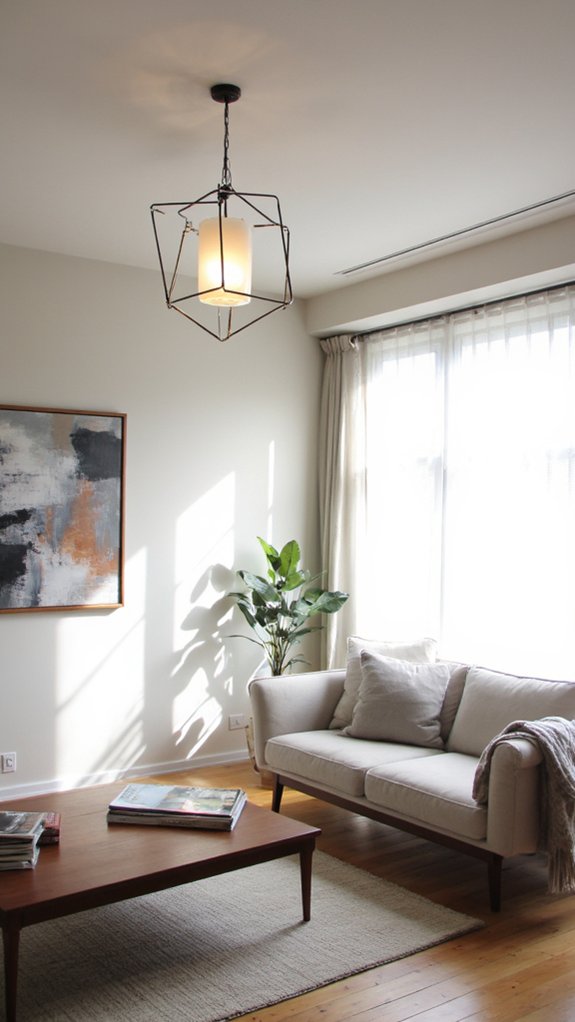 geometric lighting enhances decor