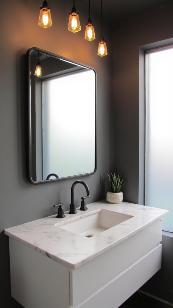 geometric modern vanity lighting