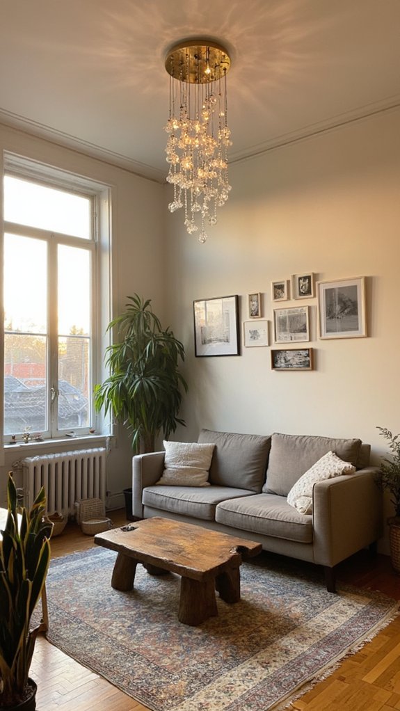 glamorous chandelier enhances ambiance