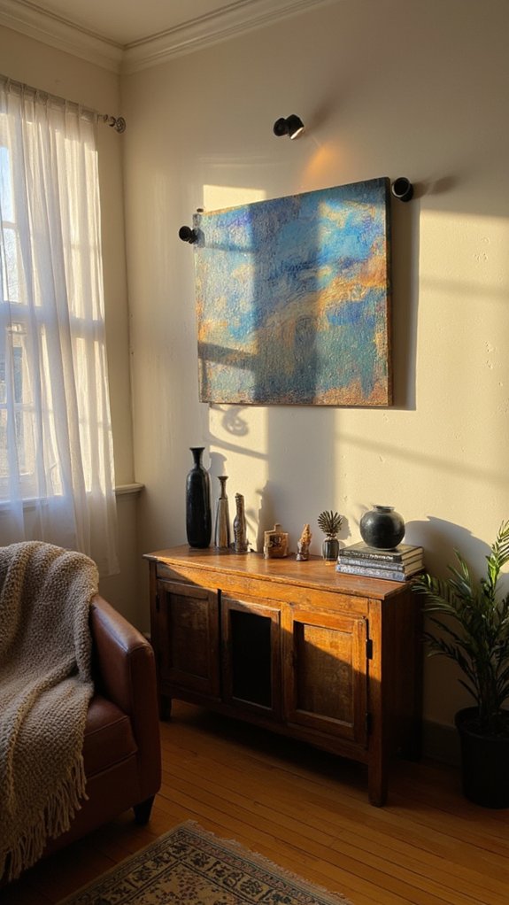 highlighting art with lighting