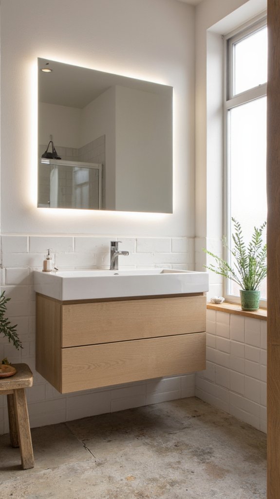 illuminated mirrors enhance space